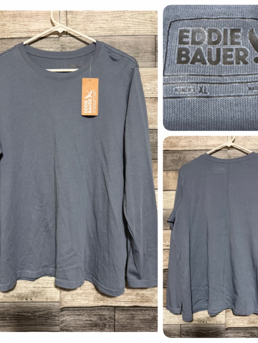 Eddie Bauer Everyday Essential Crew Neck T Shirt Women’s XL Blue Gray